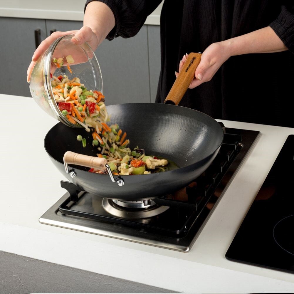dziļais wok, 35 cm cena un informācija | Pannas | 220.lv