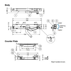 Дверной ограничитель LDD-S, для дверей 15-40 кг, правый, белый - (LDD-S-R WT), Sugatsune цена и информация | Дверные петли и другие принадлежности | 220.lv