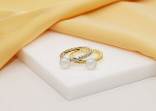 Brilio Silver Шикарное серебряное кольцо с настоящей жемчужиной RI055W цена и информация | Кольца | 220.lv