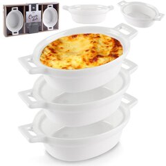 porcelāna ovālie cepamie trauki 3 gab. 120 ml cena un informācija | Cepamais papīrs, trauki, formas | 220.lv