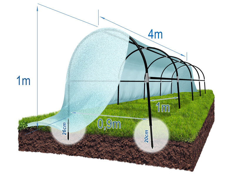 Pastiprināta lecekts ar agro plēvi, 4 m cena un informācija | Siltumnīcas | 220.lv