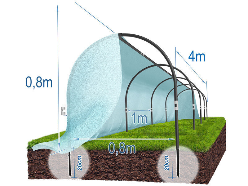 Lecekts ar agro plēvi, 4 m cena un informācija | Siltumnīcas | 220.lv