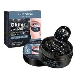 Acu spilventiņi Collagen & Bamboo Charcoal, Black Glitter, 60 gab. cena un informācija | Sejas maskas, acu maskas | 220.lv