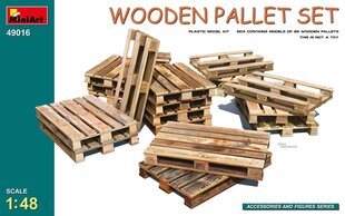 Līmējošais modelis MiniArt 49016 Wooden Pallet Set 1/48 cena un informācija | Līmējamie modeļi | 220.lv