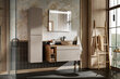 Vannas istabas skapis Comad Iconic Cashmere 82-80-D-1S, bēšs цена и информация | Vannas istabas skapīši | 220.lv