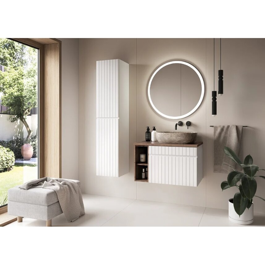 Vannas istabas skapis Comad Iconic White 80-01-D-2D, balts cena un informācija | Vannas istabas skapīši | 220.lv