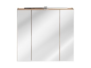 Vannas istabas skapītis ar spoguli Comad Capri Oak 843A FSC, brūns cena un informācija | Vannas istabas skapīši | 220.lv