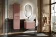 Vannas istabas skapītis Comad Iconic Rose 80-01-E-2D, rozā krāsā cena un informācija | Vannas istabas skapīši | 220.lv