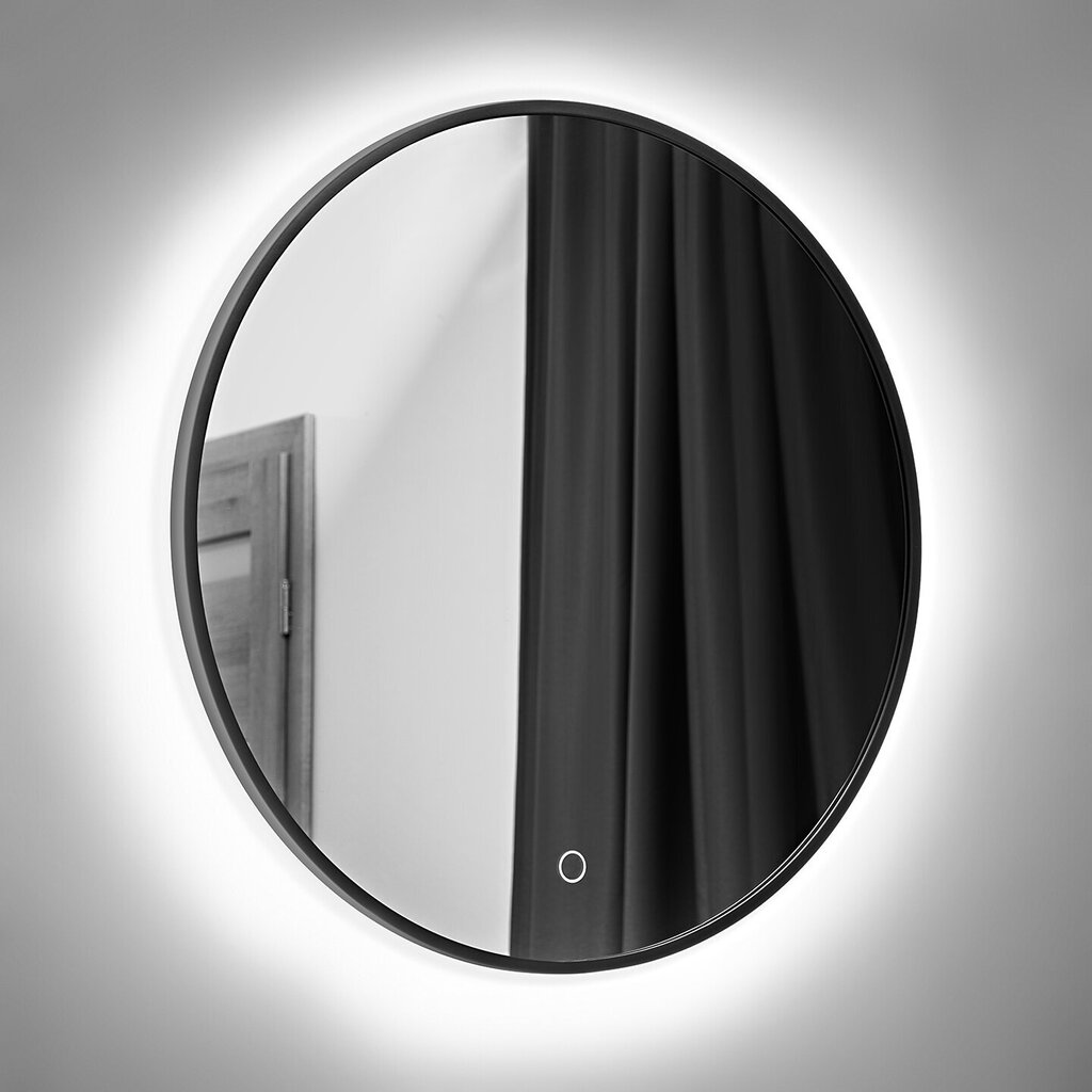 Vannas istabas spogulis ar LED apgaismojumu Comad Luna 60, melns цена и информация | Vannas istabas spoguļi | 220.lv