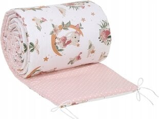 Bērnu gultiņas aizsargs Babymam, 180x30 cm, White/Pink cena un informācija | Bērnu drošības preces | 220.lv