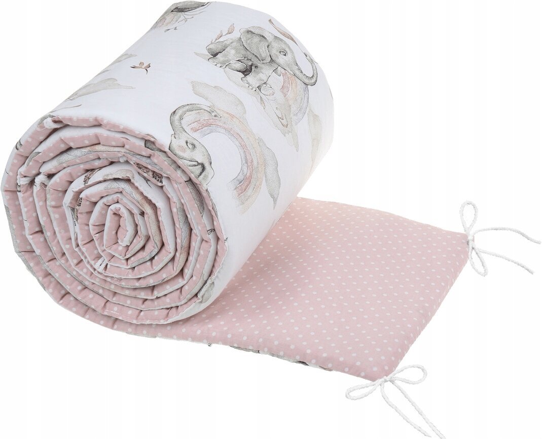 Bērnu gultiņas aizsargs Babymam, 180x30 cm, White/Pink cena un informācija | Bērnu drošības preces | 220.lv