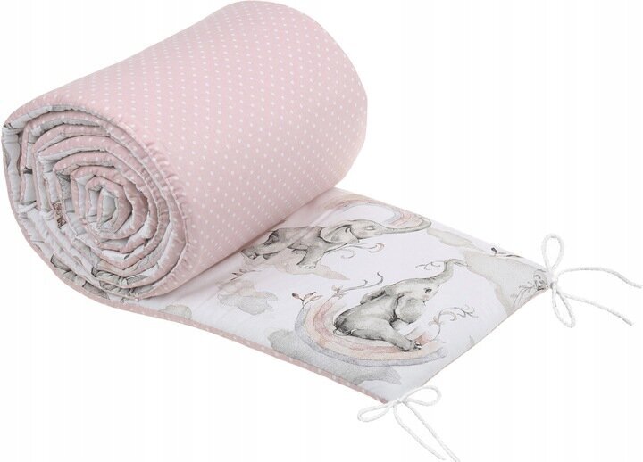 Bērnu gultiņas aizsargs Babymam, 180x30 cm, White/Pink cena un informācija | Bērnu drošības preces | 220.lv