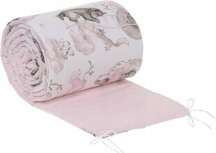 Защита детской кроватки Babymam, 180x30 cm, White/Pink цена и информация | Товары для безопасности детей дома | 220.lv