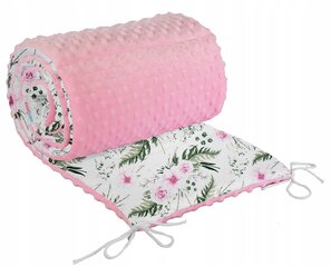 Мягкая защита кроватки Babymam, 180x30 cm, Pink/White цена и информация | Товары для безопасности детей дома | 220.lv