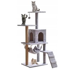 Когтеточка для кошек с домиком , 5 уровней, серая цена и информация | Когтеточки | 220.lv