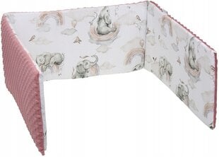 Bērnu gultiņas aizsargs Babymam 180x30 cm, Pink/White cena un informācija | Bērnu drošības preces | 220.lv