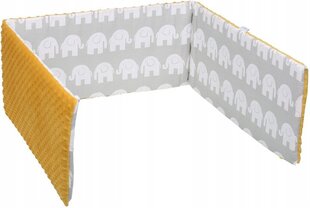 Bērnu gultiņas aizsargs Babymam 180x30 cm, Yellow/Gray cena un informācija | Bērnu drošības preces | 220.lv