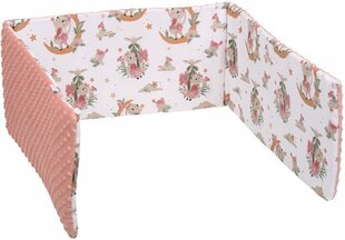 Мягкая защита кроватки Babymam, 180x30 cm, Pink/White цена и информация | Товары для безопасности детей дома | 220.lv
