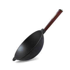 Panna čuguna WOK ar koka rokturi 2,2 L 240x80 mm Bordo ТМ "BRIZOLL" cena un informācija | Pannas | 220.lv