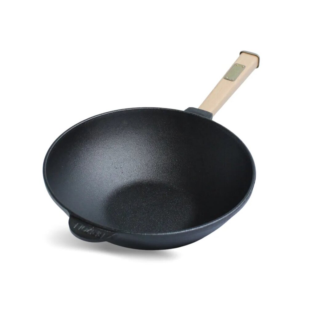 Panna čuguna WOK ar koka rokturi 2.8 L 260x80 mm ТМ "BRIZOLL" цена и информация | Pannas | 220.lv