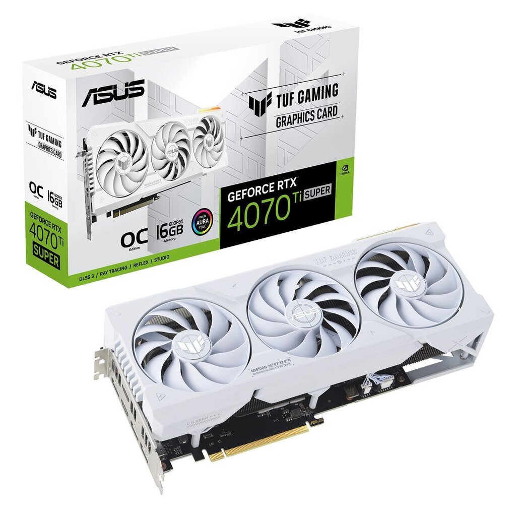 Asus TUF Gaming GeForce RTX 4070 Ti Super White OC Edition (90YV0KF2-M0NA00) cena un informācija | Videokartes (GPU) | 220.lv
