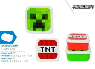 Minecraft TNT un Creeper pusdienu kārbu komplekts цена и информация | Посуда для хранения еды | 220.lv