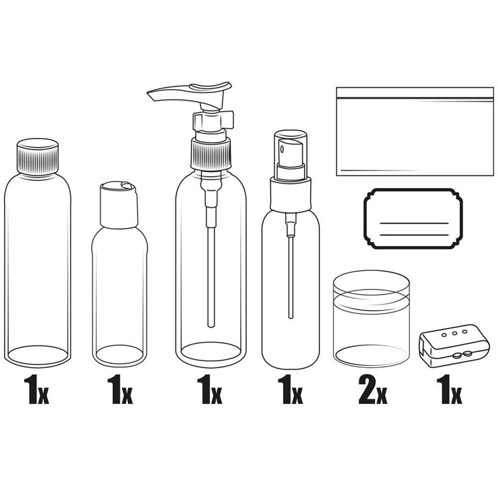 Ceļojumu pudelīšu komplekts, 8 gab. цена и информация | Ceļojumu piederumi | 220.lv