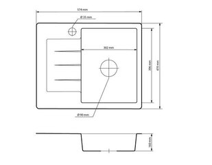 Granīta izlietne Milano virtuves maisītājs Nexo sifons цена и информация | Раковины на кухню | 220.lv