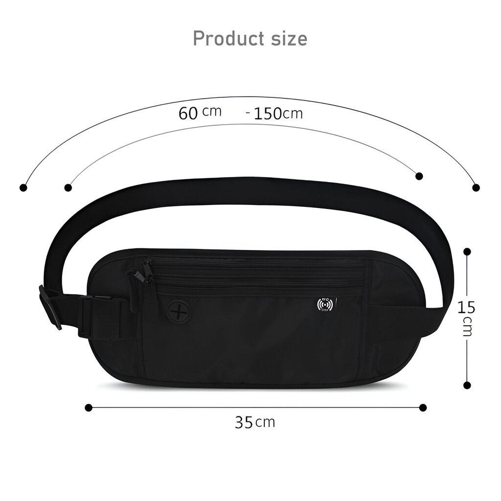 Ūdensizturīga jostas soma ar RFID drošības mehānismu Livman цена и информация | Vīriešu somas | 220.lv