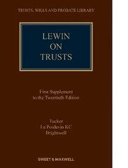 Lewin on Trusts 1st Supplement 20th edition cena un informācija | Ekonomikas grāmatas | 220.lv