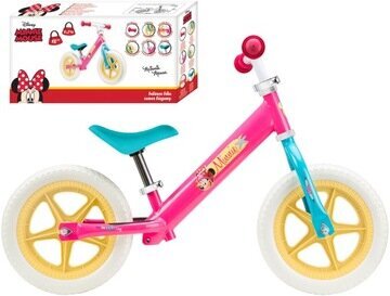 Līdzsvara velosipēds Seven Minnie Mouse 12", balts/zils/rozā cena un informācija | Balansa velosipēdi | 220.lv