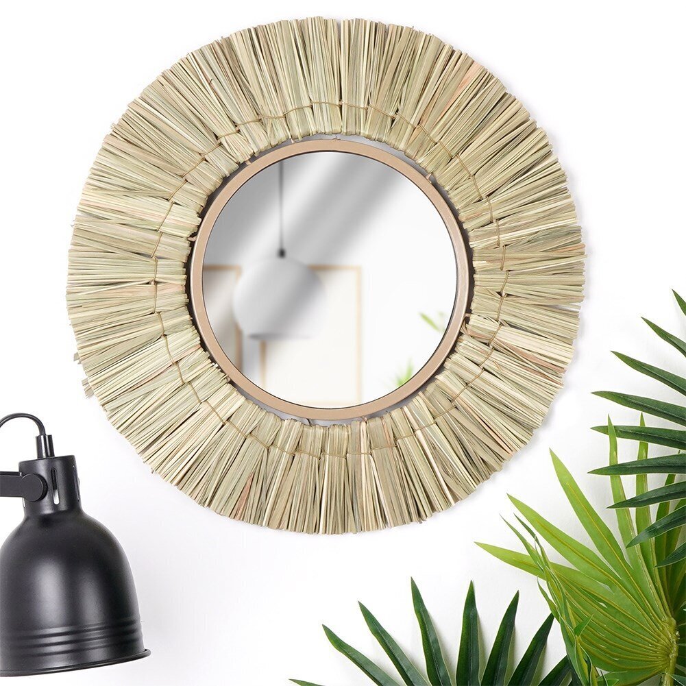 Sienas spogulis Home Styling Collection, bēšs cena un informācija | Spoguļi | 220.lv