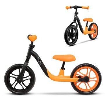 Divriteņu līdzsvara velosipēds Lionelo Alex 12", melns/oranžs cena un informācija | Balansa velosipēdi | 220.lv