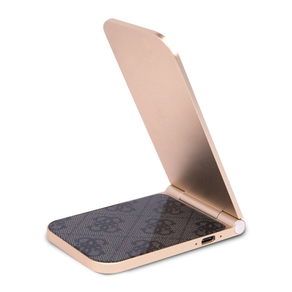 Guess Aluminum Desktop Wireless Magnetic Charger 2in1 4G Pattern Black cena un informācija | Lādētāji un adapteri | 220.lv