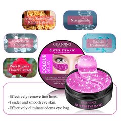 Acu patči Collagen & Rose Root Eye Pads Pink Glitter sievietēm un vīriešiem, 60 gab. cena un informācija | Sejas maskas, acu maskas | 220.lv