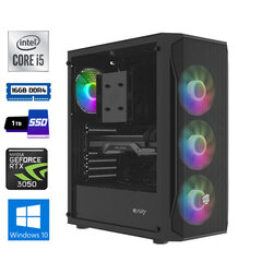 Moonpoint gaming i5-11600F 16GB 1TB SSD+1TB HDD RTX3050 WIN10Pro cena un informācija | Stacionārie datori | 220.lv