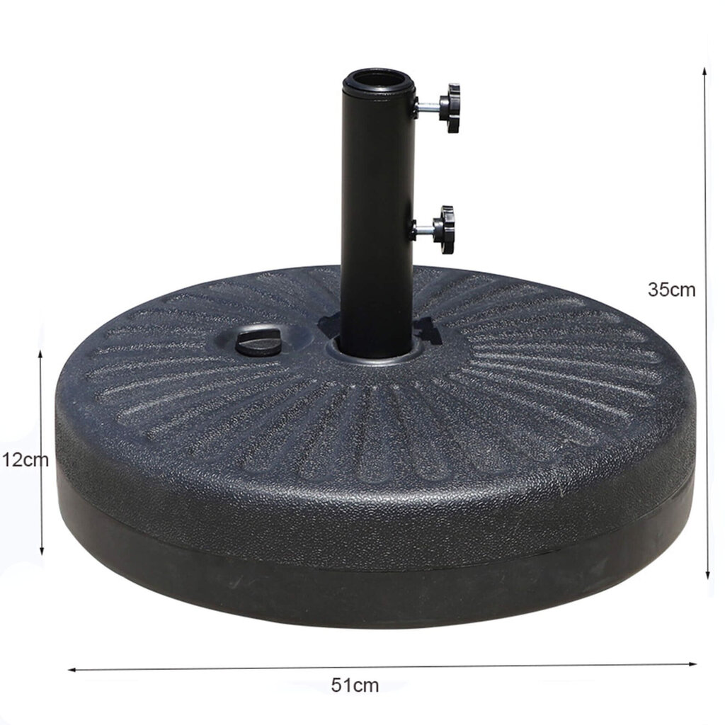 Lietussarga pamatne Akord UB51, melna cena un informācija | Saulessargi, markīzes un statīvi | 220.lv