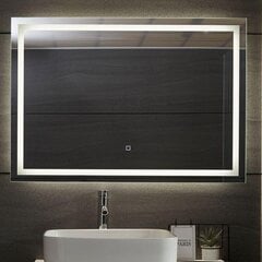 Vannas istabas spogulis LED, 100x70cm cena un informācija | Vannas istabas spoguļi | 220.lv