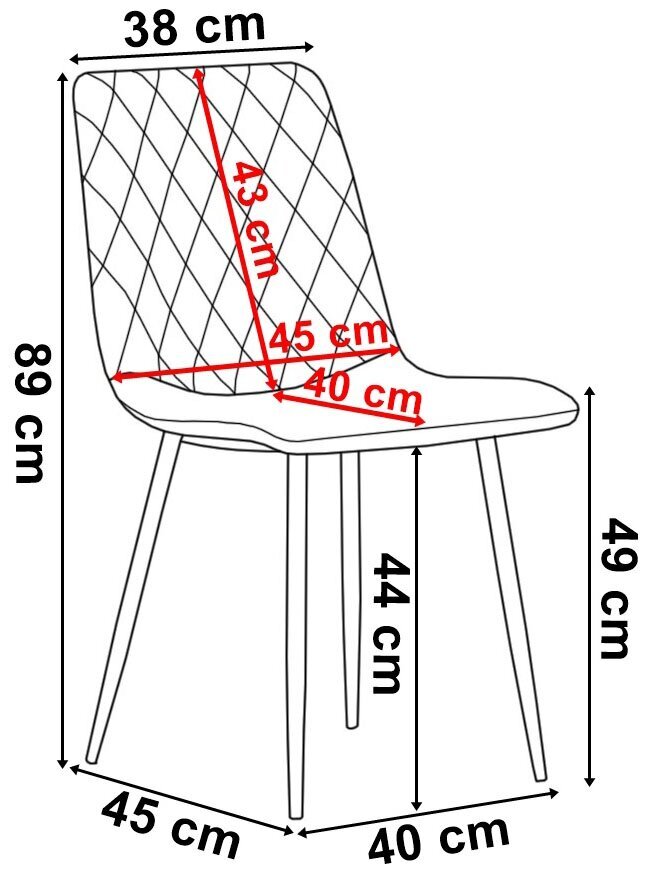 Krēsls Dexter Velvet, melns cena un informācija | Virtuves un ēdamistabas krēsli | 220.lv