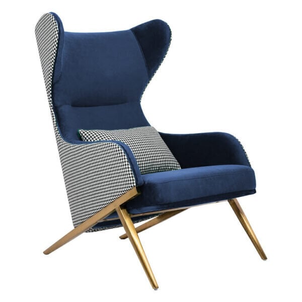 Krēsls viesistabai Intromit Hampton, tumši zils cena un informācija | Atpūtas krēsli | 220.lv