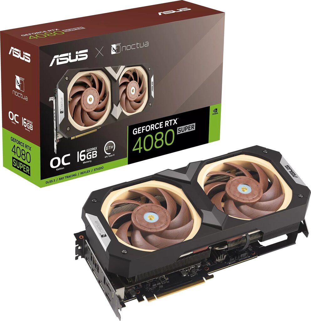 Asus GeForce RTX 4080 Super Noctua OC Edition Gaming (RTX4080S-O16G-NOCTUA) cena un informācija | Videokartes (GPU) | 220.lv