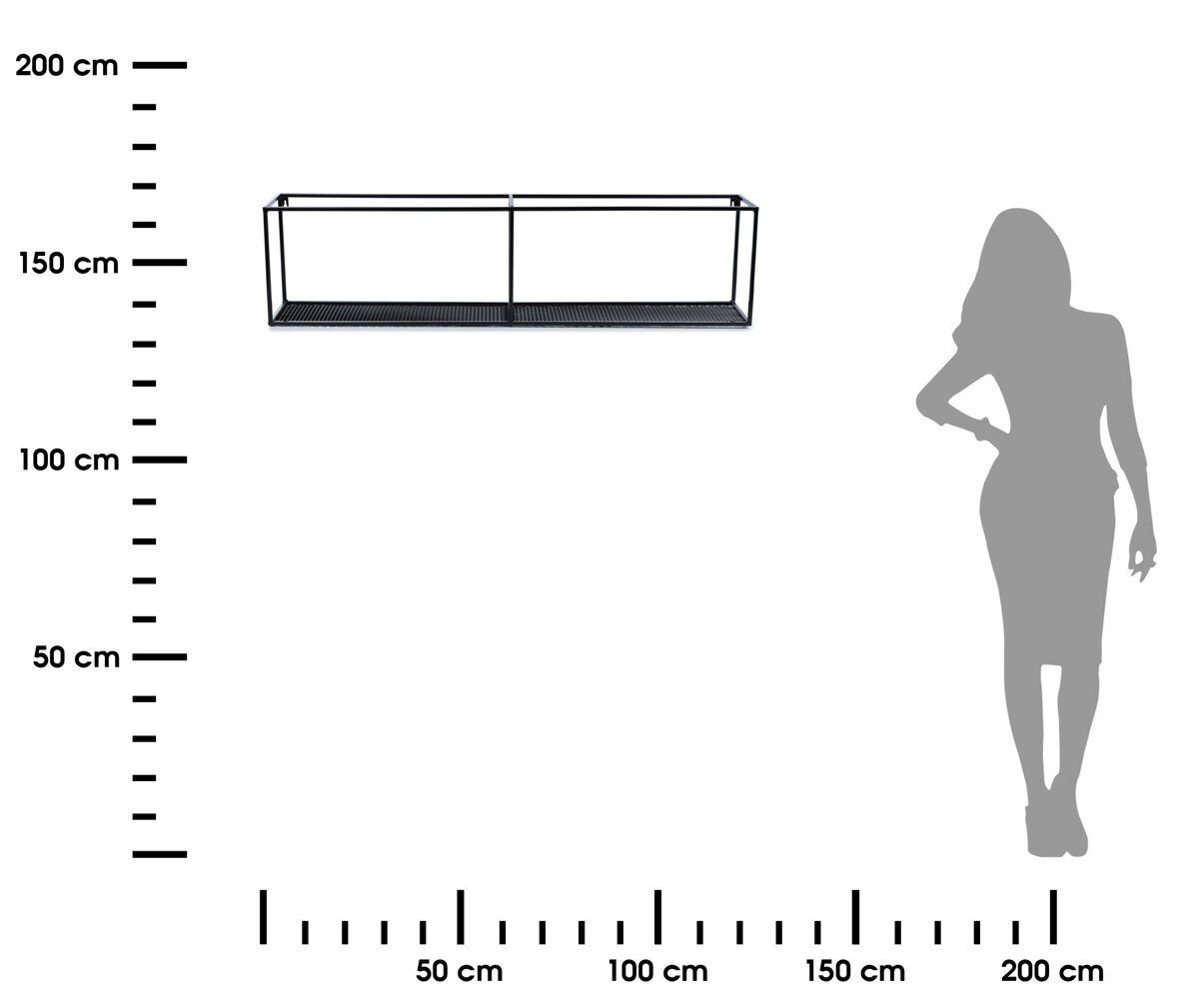 Piekaramais plaukts Loft, 120 cm, melns cena un informācija | Plaukti | 220.lv