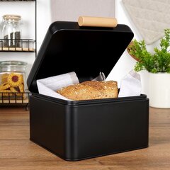 Metāla maizes kaste, melna cena un informācija | Virtuves piederumi | 220.lv