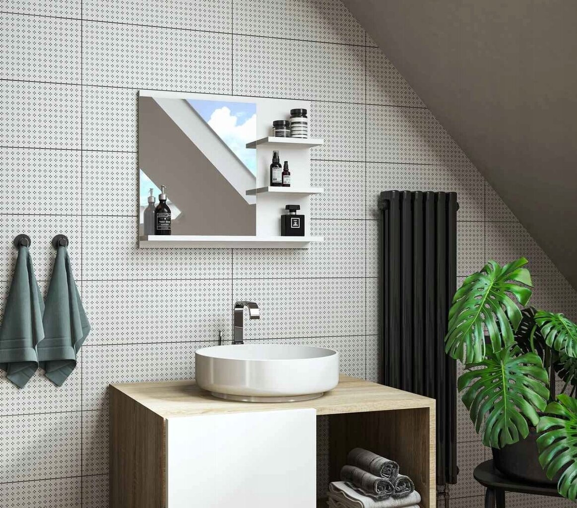 Vannas istabas spogulis Domtech, balts цена и информация | Vannas istabas spoguļi | 220.lv