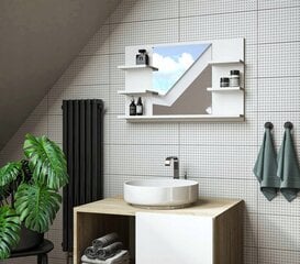 Vannas istabas spogulis ar plauktiem Domtech, balts цена и информация | Зеркала в ванную | 220.lv