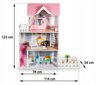 Leļļu māja Wooden DollHouse, 123 cm cena un informācija | Rotaļlietas meitenēm | 220.lv