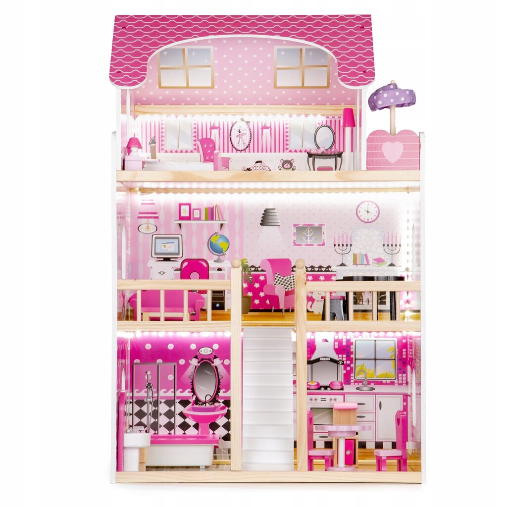 Leļļu māja Dolls Villa LED, 90 cm цена и информация | Rotaļlietas meitenēm | 220.lv