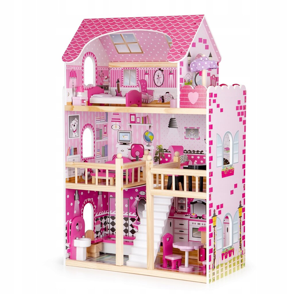 Leļļu māja Dolls Villa LED, 90 cm cena un informācija | Rotaļlietas meitenēm | 220.lv