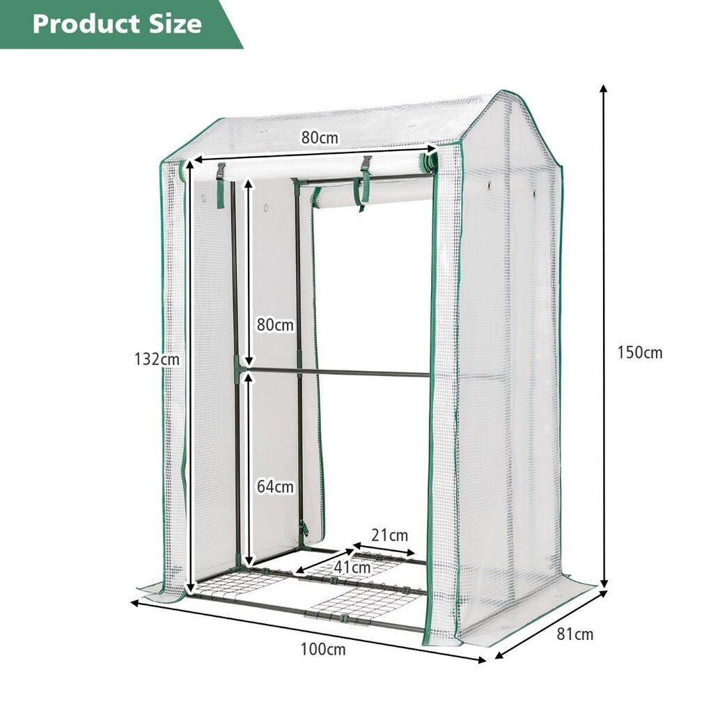 Siltumnīca Costway, 1 x 0.81 x 1.50 m cena un informācija | Siltumnīcas | 220.lv