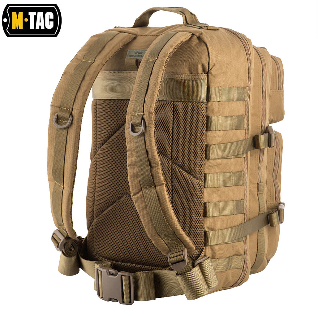 Ceļojumu mugursoma M-Tac Large Assault Pack Tan, bēša cena un informācija | Sporta somas un mugursomas | 220.lv